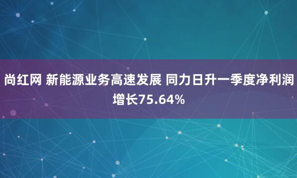 尚红网 新能源业务高速发展 同力日升一季度净利润增长75.64%